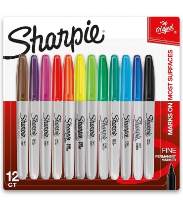 Sharpie 12 Count Assorted Colours Fine Point Permanent Markers