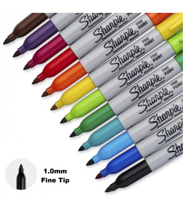 Sharpie 12 Count Assorted Colours Fine Point Permanent Markers