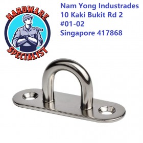 Stainless Steel 304 Oval Eye Plate Hook