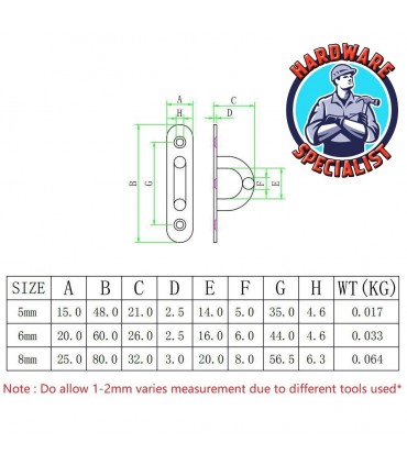 Stainless Steel 304 Oval Eye Plate Hook