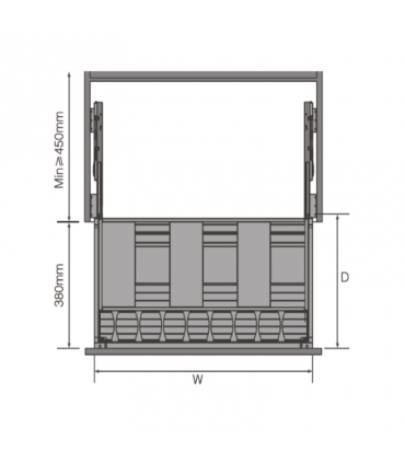 Black Box Undermount Three Side Double Deck Basket - Black