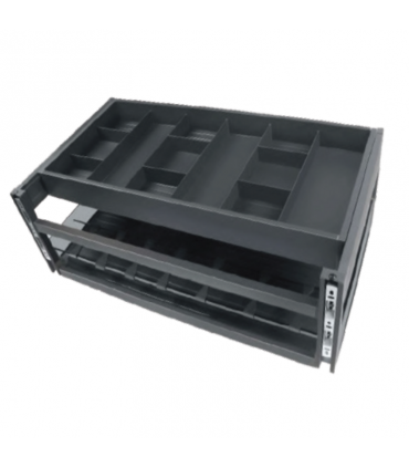 Black Box Undermount Three Side Double Deck Basket - Black