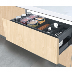Black Box Undermount Three Side Double Deck Basket - Black
