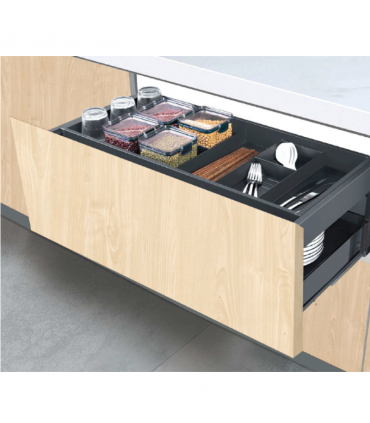 Black Box Undermount Three Side Double Deck Basket - Black