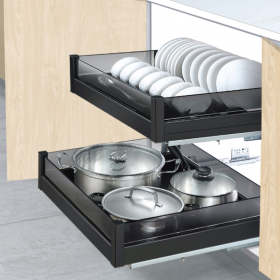 Black Box Undermount Four Side Dish Basket - Black
