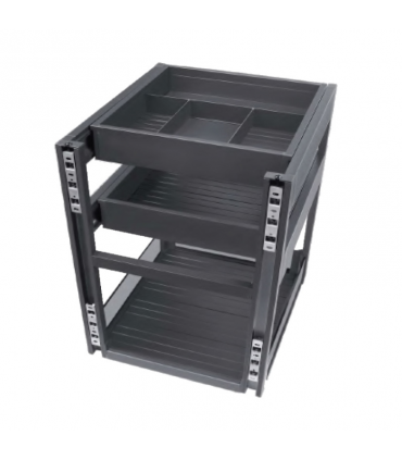 Black Box Three Layer Undermount Double Deck Basket - Black