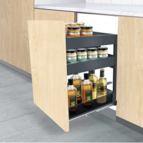 Black Box Three Layer Undermount Double Deck Basket - Black