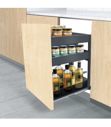 Black Box Three Layer Undermount Double Deck Basket - Black