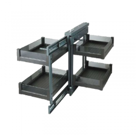 Black Box M6010-BB Magic Corner Basket with Soft Closing Slide - Black