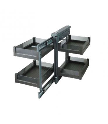 Black Box M6010-BB Magic Corner Basket with Soft Closing Slide - Black