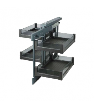 Black Box M6010-BB Magic Corner Basket with Soft Closing Slide - Black