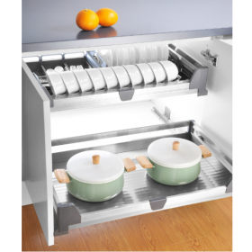 ecoWare Luxury Stainless Steel Four Side Pull Out Basket - Brush Nickel