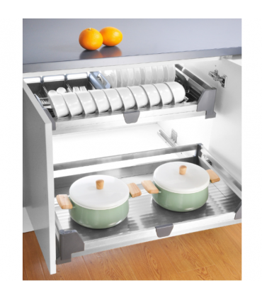 ecoWare Luxury Stainless Steel Four Side Pull Out Basket - Brush Nickel