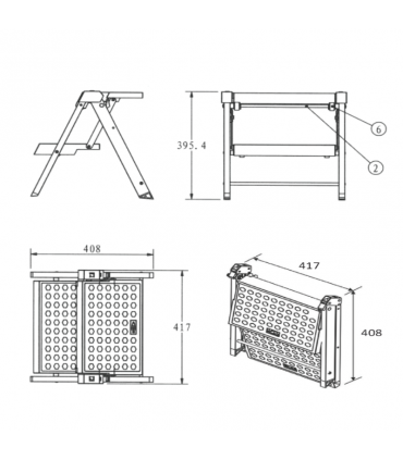 ecoWare Aluminium 2-Layer Foldable Ladder