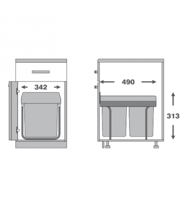 ecoWare Undermount Bin with Soft Closing Slide