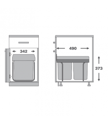 ecoWare Undermount Bin with Soft Closing Slide