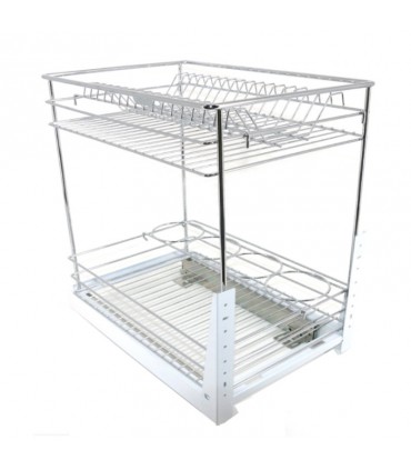 ecoWare Multi-function Two Layers Pull Out Basket - Chrome