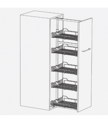 ecoWare Platinum Tall Unit Pull Out Basket - Stainless Steel