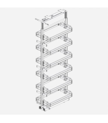 ecoWare Luxury Tall Larder Pull Out Basket - 5 Layers