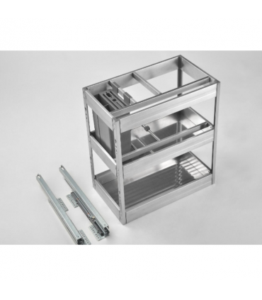 ecoWare Luxury Stainless Steel 3-Tier Pull Out Basket