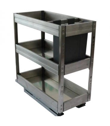 ecoWare Luxury Stainless Steel 3-Tier Pull Out Basket