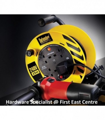 Defender 25M 4-Way Industrial Cable Reel (3 Pin Plug)