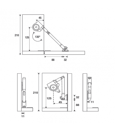 Ecoware NSD 39 Lip Down Stay Support - Nickel