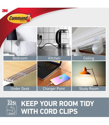 3M 17017CLR Command Clear Round Cord Clips