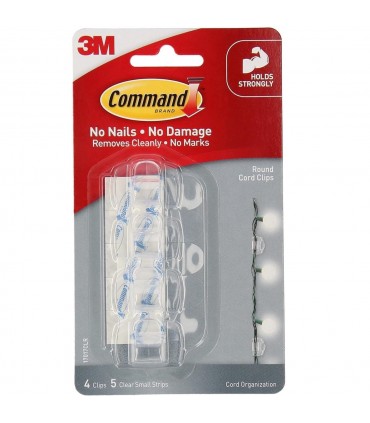3M 17017CLR Command Clear Round Cord Clips