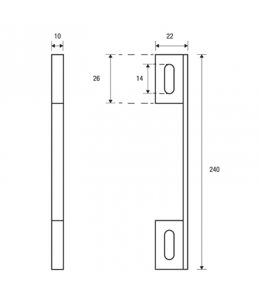 ecoWare ALS-3.2 Stainless Steel 304 Rebaited Part for Mortise Lock
