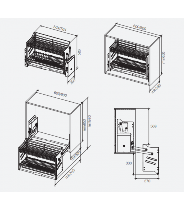 Ecoware Premium High Quality Up and Down Storage Kit Elevator with Dish Rack