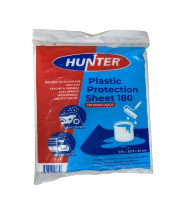 Hunter Waterproof Non-Slip 9ft x 12ft Plastic Protection Sheet