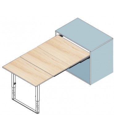 ecoWare DS-TBE01 Pull Out Table with Folding Leg - Champagne Gold