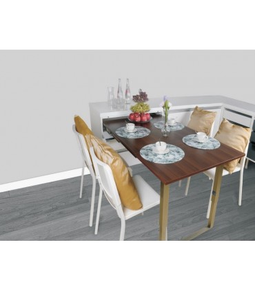 ecoWare DS-TBE01 Pull Out Table with Folding Leg - Champagne Gold
