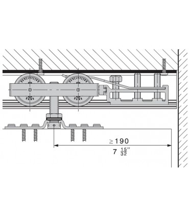 Hawa 11703 Junior 160/A Sliding Door Fitting Set for Single Door