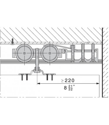 Hawa 20999 Junior 250/A Sliding Door Fitting Set for Single Door