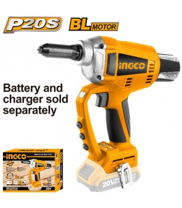 Ingco CRTLI2005 20V Lithium-Ion Brushless Motor Cordless Rivet Gun - Bare Unit