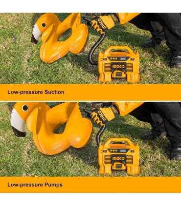 Ingco CACLI2002 20V Portable 160PSI Tyre Inflator Cordless Auto Air Compressor - Bare Unit