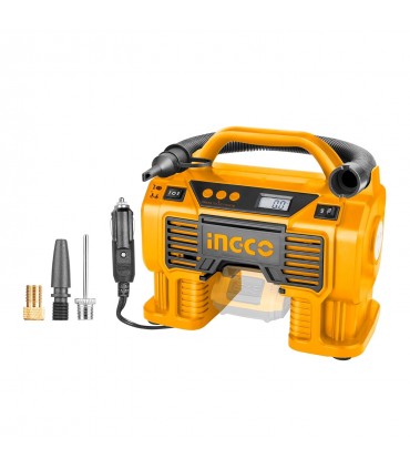 Ingco CACLI2002 20V Portable 160PSI Tyre Inflator Cordless Auto Air Compressor - Bare Unit