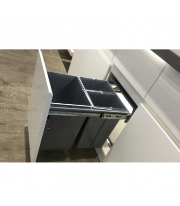 ecoWare DB-40L ABS Bottom Mounted Bin With Soft Closing Slide 40L - Grey
