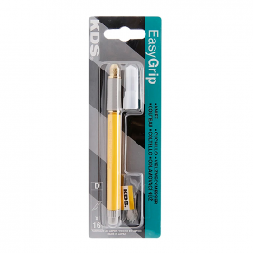 KDS D-12YE Easy Grip Soft Grip Cutter with 16 Blades - Yellow