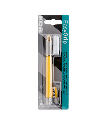 KDS D-12YE Easy Grip Soft Grip Cutter with 16 Blades - Yellow