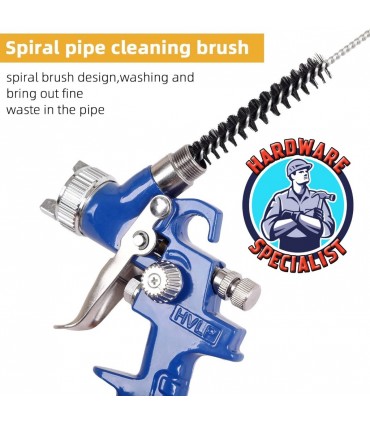 Nylon Mini Brushes & Needle Metal Tube Cleaning Brush Spray Gun Cleaning Kit - 17 Pieces