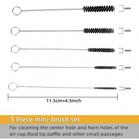 Nylon Mini Brushes & Needle Metal Tube Cleaning Brush Spray Gun Cleaning Kit - 17 Pieces