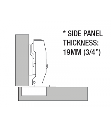 ecoWare Air Pressure Conceal Hinge with Adjustable Clip On - 4 Hole 3D99 for 3/4 Inch Plywood