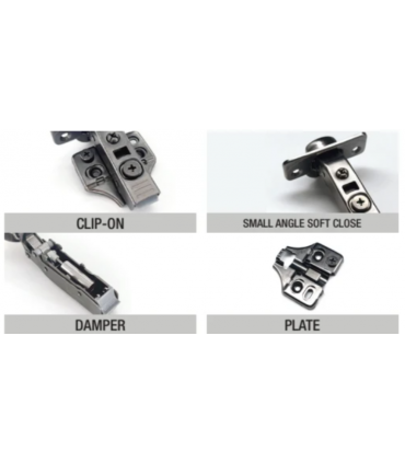 ecoWare Air Pressure Conceal Hinge with Adjustable Clip On - 4 Hole 3D100