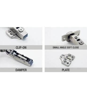 ecoWare Air Pressure Conceal Hinge with Adjustable Clip On - 4 Hole 3D100