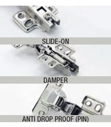 ecoWare Air Pressure Conceal Hinge with Slide-On Design - 4 Hole S89P