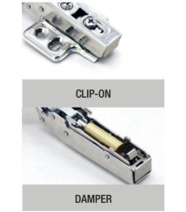 ecoWare SUS304 Grade Air Pressure Conceal Hinge with Clip-On Design - 4 Hole