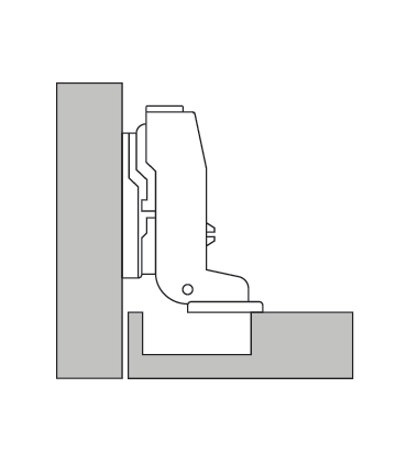 ecoWare 40mm Diameter Air Pressure Conceal Hinge - 4 Hole